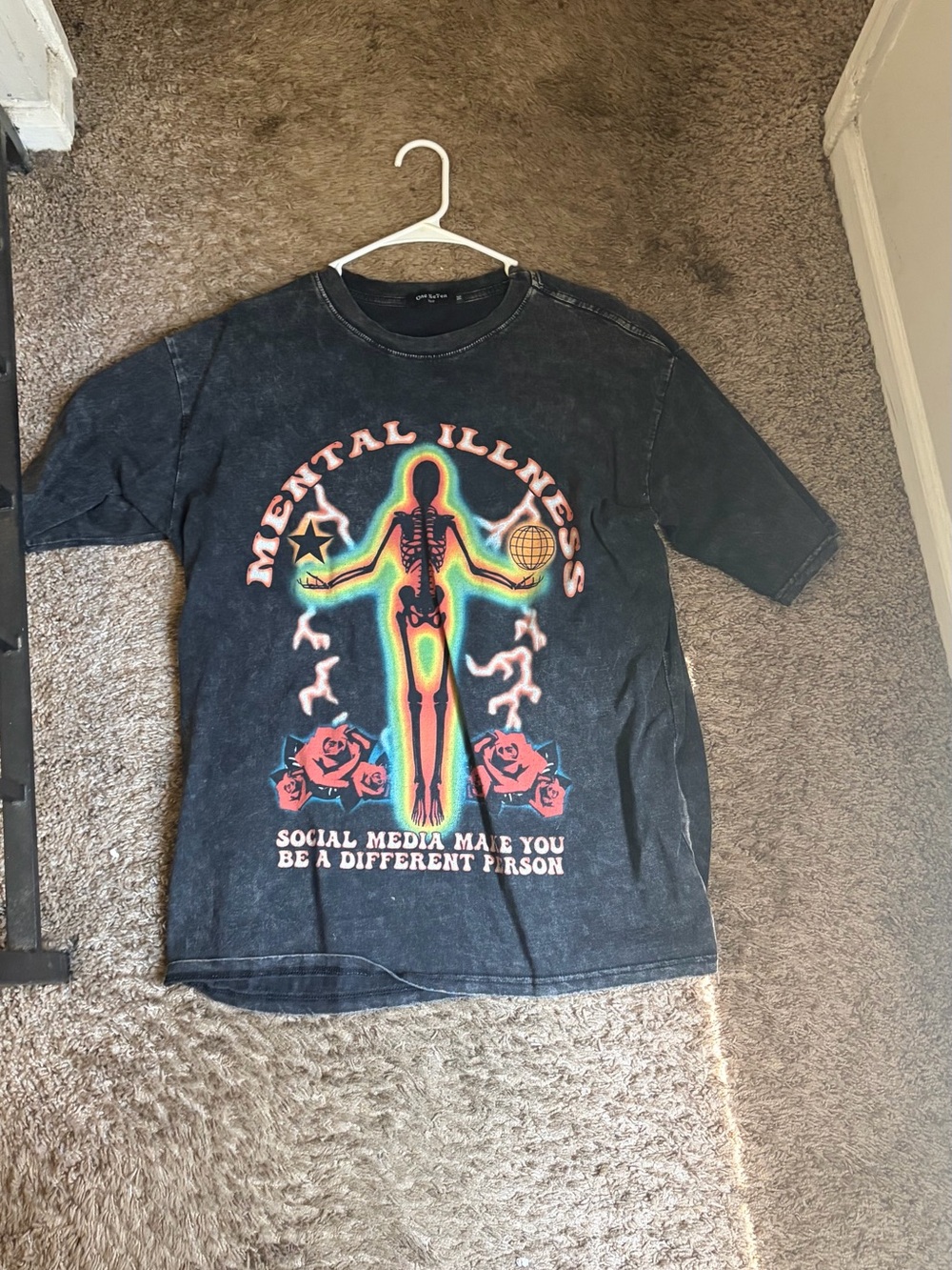 Unbranded Kids Black Graphic 'Mental Illness' Tee